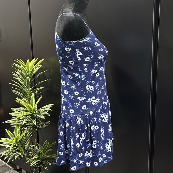 PLACE Spaghetti Strap, floral print, navy blue summer dress - Picture 4 of 10